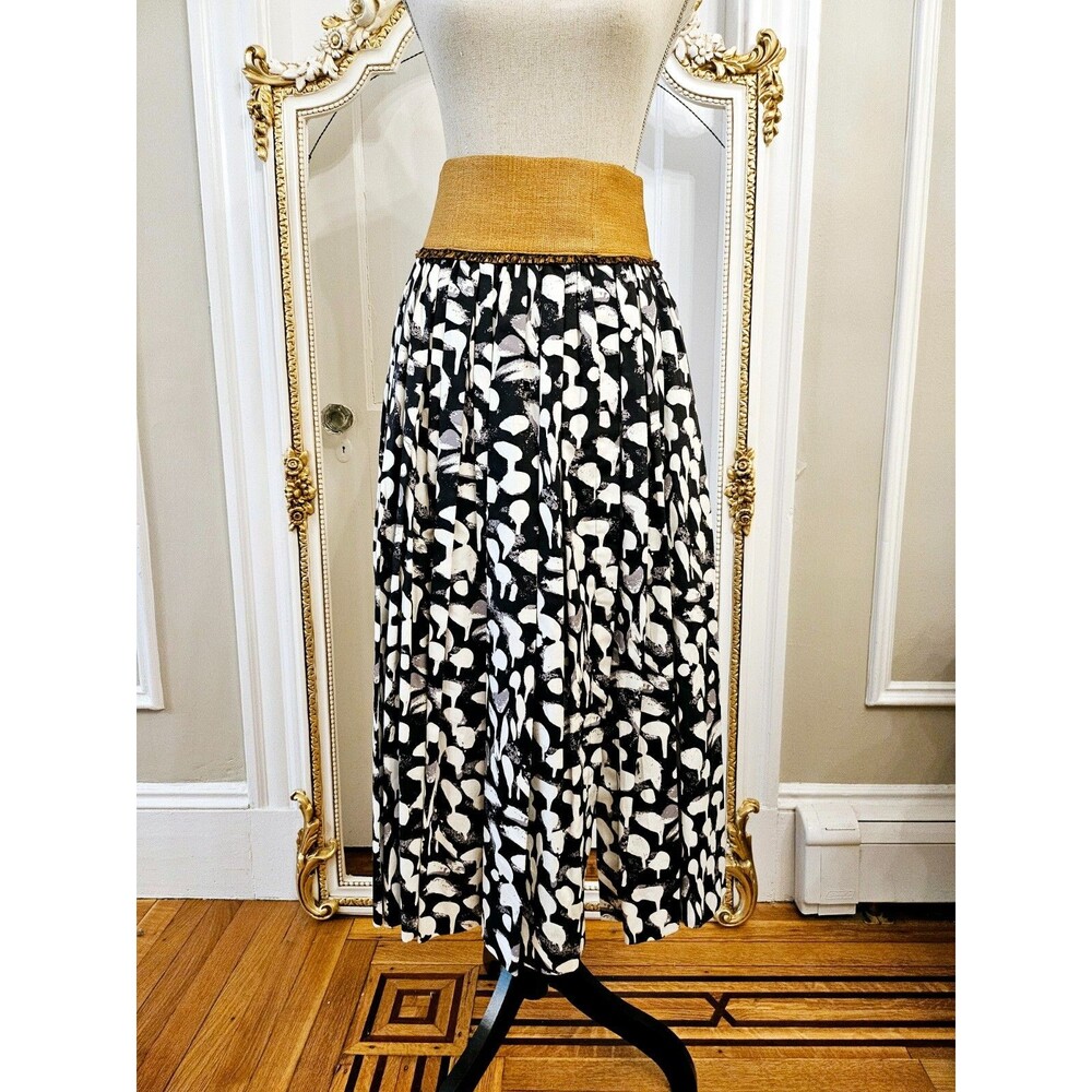 Sophie Theallet Lupita Skirt in Ebene/Bone/Slate, FR 40, US 8 (fits XS), NEW